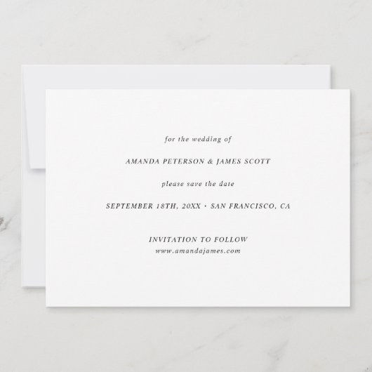 Invitation Elégant Rose Gold Photo Wedding Enregistrer la dat (Dos)