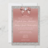 Invitation Élégant Rose Gold & Silver Parties scintillant Mar (Devant)