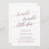 Invitation Elégant Rose Gold Twinkle Twinkle Anniversaire (Devant / Derrière)
