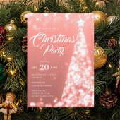 Invitation Elegant Rose Gold Winter Christmas Tree Holiday