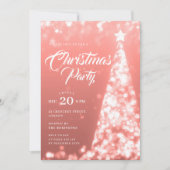 Invitation Elegant Rose Gold Winter Christmas Tree Holiday (Devant)
