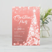 Invitation Elegant Rose Gold Winter Christmas Tree Holiday (Debout devant)