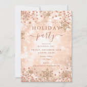 Invitation Élégant Rose Gold Xmas hiver Société vacances (Devant)