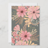 Invitation Elégant rose Golden Sage Fleurs feuille Quinceañer (Dos)