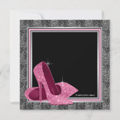 Invitation Élégant rose hauts talons fête d'anniversaire (Dos)