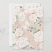 Invitation Élégant Rose ivoire Floral Arch Mariage Monogramme (Dos)