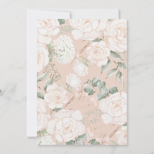 Invitation Élégant Rose ivoire Floral Arch Mariage Monogramme (Dos)