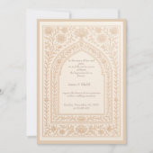 Invitation élégant Rose ivoire or Mariage arabe arche (Devant)