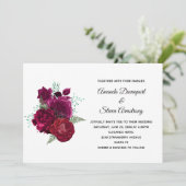Invitation Élégant Rose Magenta Floral Bouquet Mariage (Debout devant)