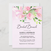 Invitation Elégant rose Magnolia aquarelle Brunch nuptial (Devant)