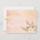 Invitation Élégant Rose Marbre Floral Dîner de répétition (Dos)