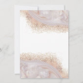 Invitation Élégant rose marbre or agate chic calligraphie (Dos)