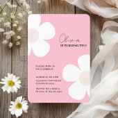 Invitation Elégant rose marguerite printemps Anniversaire