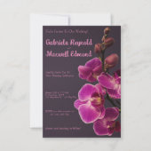 Invitation Élégant Rose Mariage d'orchidées rose (Devant)