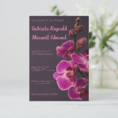 Invitation Élégant Rose Mariage d'orchidées rose (Debout devant)