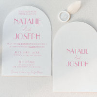 Élégant Rose Mariage Minimaliste Style Arqué