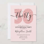Invitation Elégant Rose moderne Gold Blush 30e anniversaire (Devant)