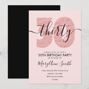 Invitation Elégant Rose moderne Gold Blush 30e anniversaire