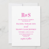 Invitation Élégant rose moderne Mariage Monogramme (Devant)