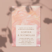 Invitation Élégant rose moderne pinceau mariage