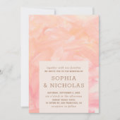 Invitation Élégant rose moderne pinceau mariage (Devant)