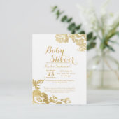Invitation Élégant Rose moderne simple Baby shower or Floral (Debout devant)
