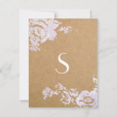 Invitation Élégant Rose moderne simple Floral Faux Argent (Dos)