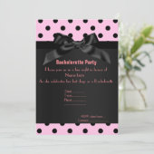 INVITATION ÉLÉGANT ROSE NOIR SPOT BACHELORETTE (Debout devant)