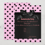 INVITATION ÉLÉGANT ROSE NOIR SPOT BACHELORETTE (Devant / Derrière)