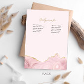 Invitation Élégant rose & Or Angel Baptême & Christening In