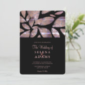 Invitation Elégant Rose or Aquarelle Mariage de feuillage (Debout devant)