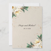 Invitation Élégant Rose or blanc  Floral Mariage (Dos)