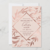 Invitation Élégant Rose Or Floral Bachelorette Blush Rose (Devant)