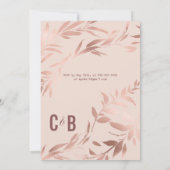 Invitation Élégant Rose Or Floral Bachelorette Blush Rose (Dos)