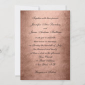 Invitation Élégant Rose or Monogramme Mariage (Dos)