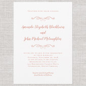 Invitation Élégant Rose or rose intemporel Mariage formel