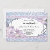 Invitation Elégant Rose Ornate Gold Purple Mariage de luxe (Devant)