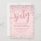 Invitation Élégant rose pâle 60e anniversaire (Devant)