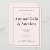 Invitation Élégant Rose Pâle Minimaliste Événement d'Affaires (Devant / Derrière)