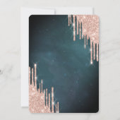 Invitation Élégant Rose Parties scintillant or Drives Robe Q (Dos)