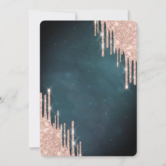 Invitation Élégant Rose Parties scintillant or Drives Robe Q (Dos)