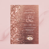 Invitation Élégant Rose Parties scintillant or Mariage