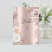 Invitation Elégant Rose Parties scintillant Or Ombre Boho Fle (Debout devant)