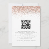 Invitation Élégant Rose Parties scintillant or QR Code Mariag (Dos)