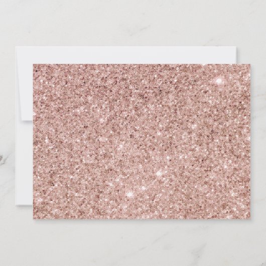 Invitation Élégant Rose Parties scintillant rose or Baby show (Dos)