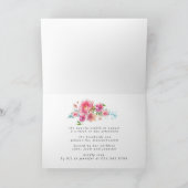 Invitation Elégant rose Peony Floral 100e anniversaire (Intérieur)