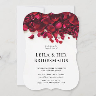 Invitation Élégant Rose Pétales Bridesmaids Brunch