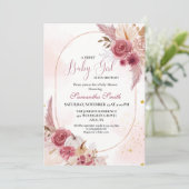 Invitation Élégant rose petit Citrouille Baby shower de fille (Debout devant)