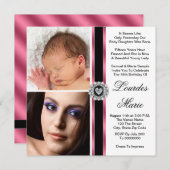 Invitation Elégant rose photo Quinceanera (Devant / Derrière)