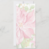 Invitation Élégant rose Poinsettia Floral Noël (Dos)